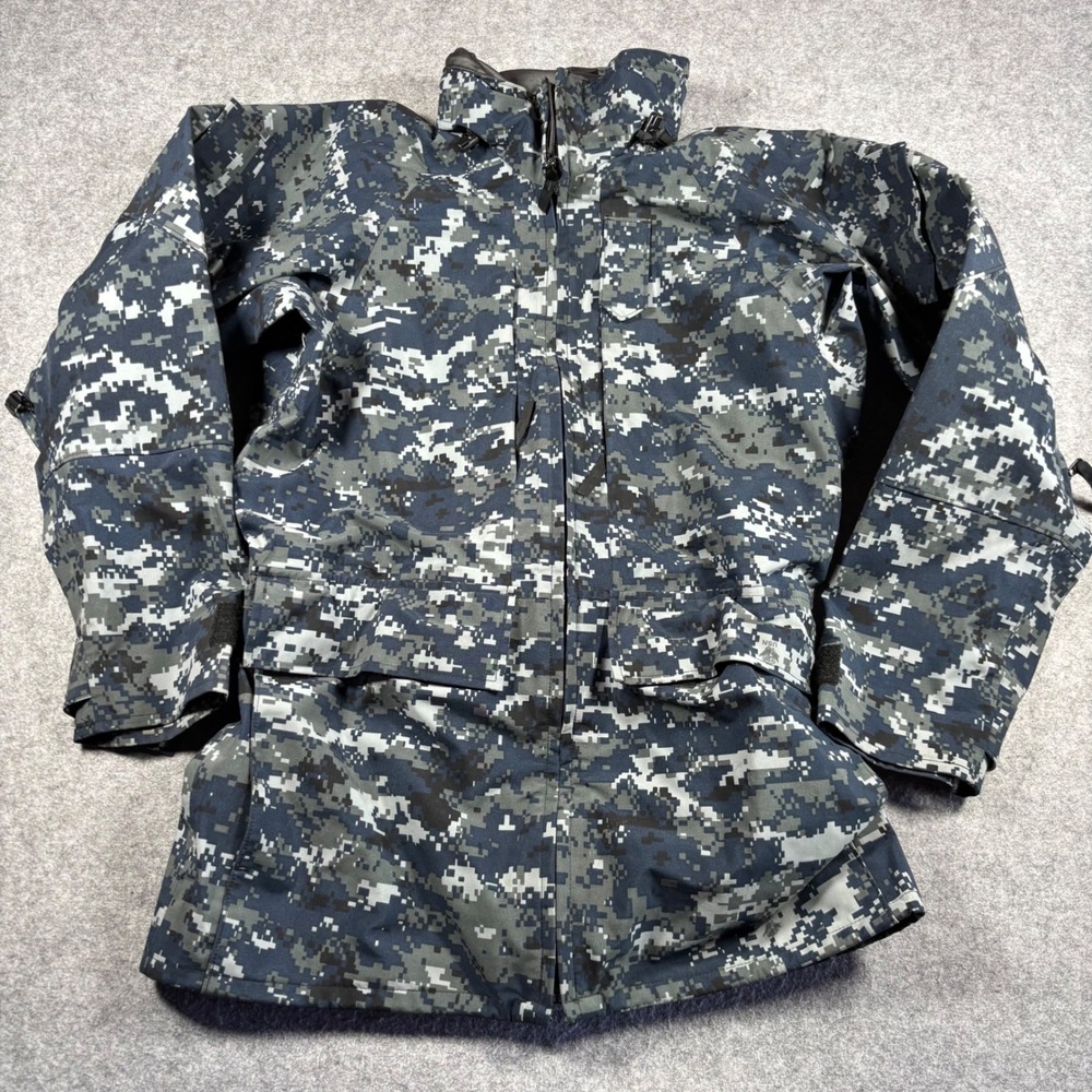 US Navy NWU Type I Digital Camo Parka Jacket Blue Small Long 8415-01-539-9902